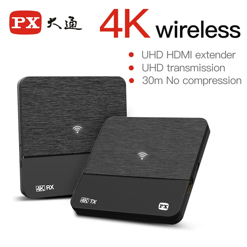 PX 4K 1080P 30M Transmitter Receiver Kit Wireless Hdmi-Comptib Extender Video Transmission Game/Camera/Streaming to TV/Projector