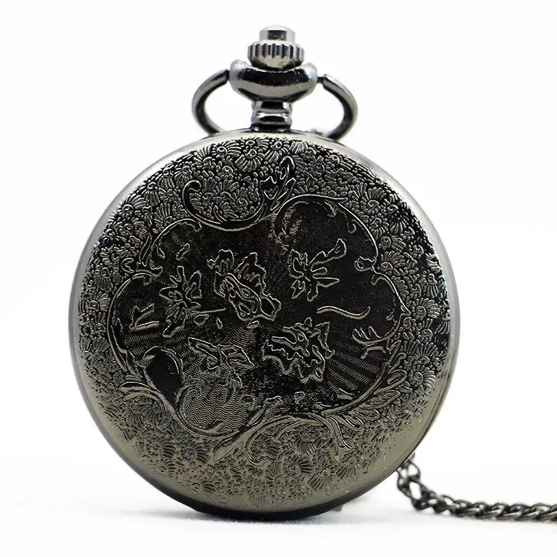 New-Antique-Black-Japanese-Anime-Totoro-Quartz-Pocket-Watch-Necklace-Pendant-Christmas-Gift-Clock