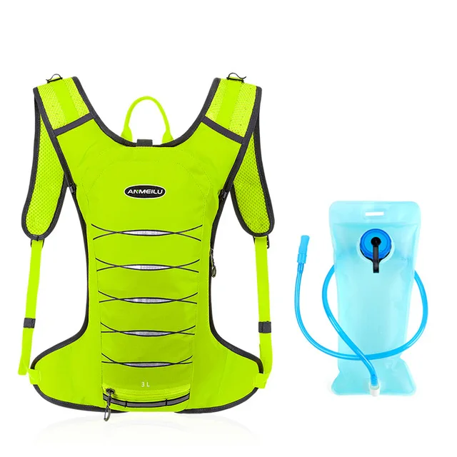 Lightweight Bicycle Hydration Backpack Waterproof Camping Backwater Bag Sports Trail Running Marathon Cycling Backpack - Цвет: Green and water bag