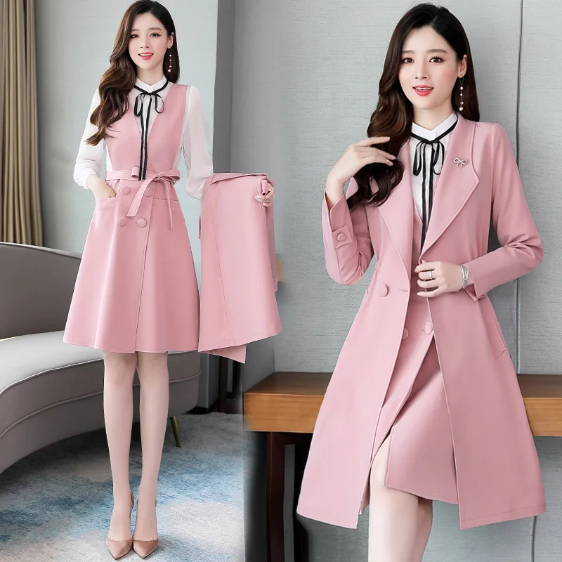 

Autumn Comfortable Versatile Trend Dress Two-Piece Set Soft Skin Slim Fit Slimming Fashion Young