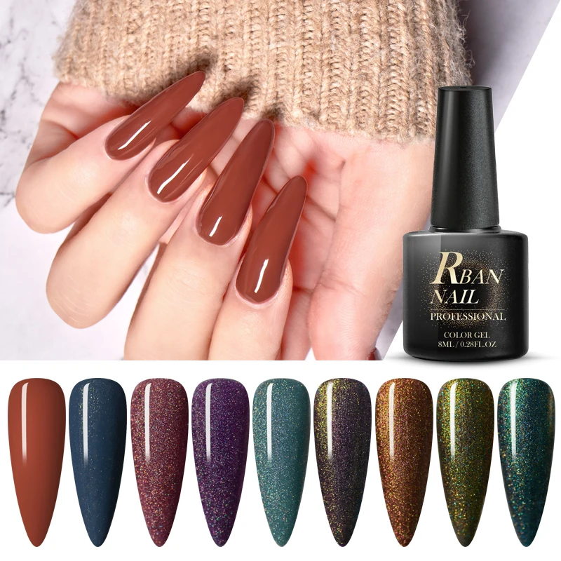 RBAN NAIL 8 мл УФ-гель для ногтей с блестками лак для ногтей от носков стойкий Полупостоянный лак для ногтей Маникюр УФ светодиодный лак для ногтей