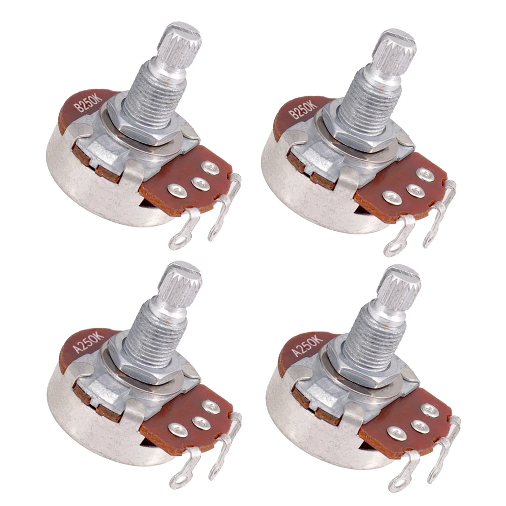 LONG SPLIT Shaft 250K Electric Guitar Potentiometer Pot Volume Tone Switch