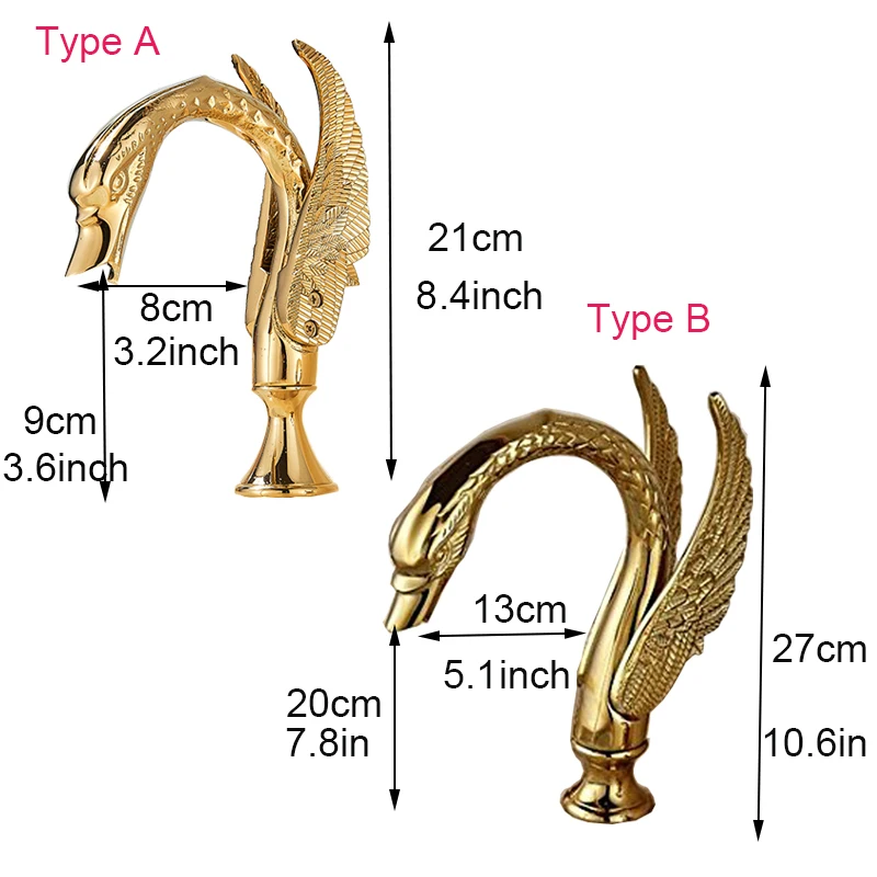 Роскошный лебедь стиль палуба крепление широкое смеситель для раковины две ручки Золотой умывальник смесители