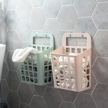 

1PC Large Dirty Clothes Basket Foldable Wall Hanging Laundry Basket Plastic Hollow Laundry Clothes Storage Basket Toy Organizer