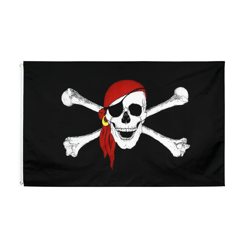 Pirate Flag with Bones, Unique Design, 3x5 Ft / 90x150 cm size, EU Made