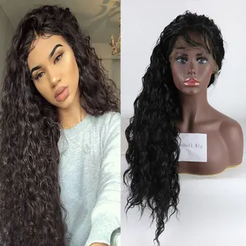 

Bombshell Black 13*3 Synthetic Lace Lace Front Curled Wig Non-glue Heat Resistant Fiber Suitable for Brazilian Women's Daily Wig