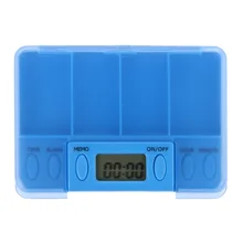 4 сетки таймер Электрический будильник Органайзер батарея питание Pill Box разветвители ЖК-дисплей Портативный Домашнего Использования Медицина напоминание Смарт путешествия