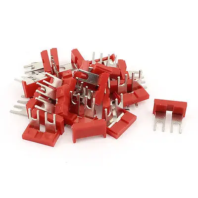 

660V 24A 2-Position Red Pre Insulated Fork Terminal Jumper Strip 25pcs
