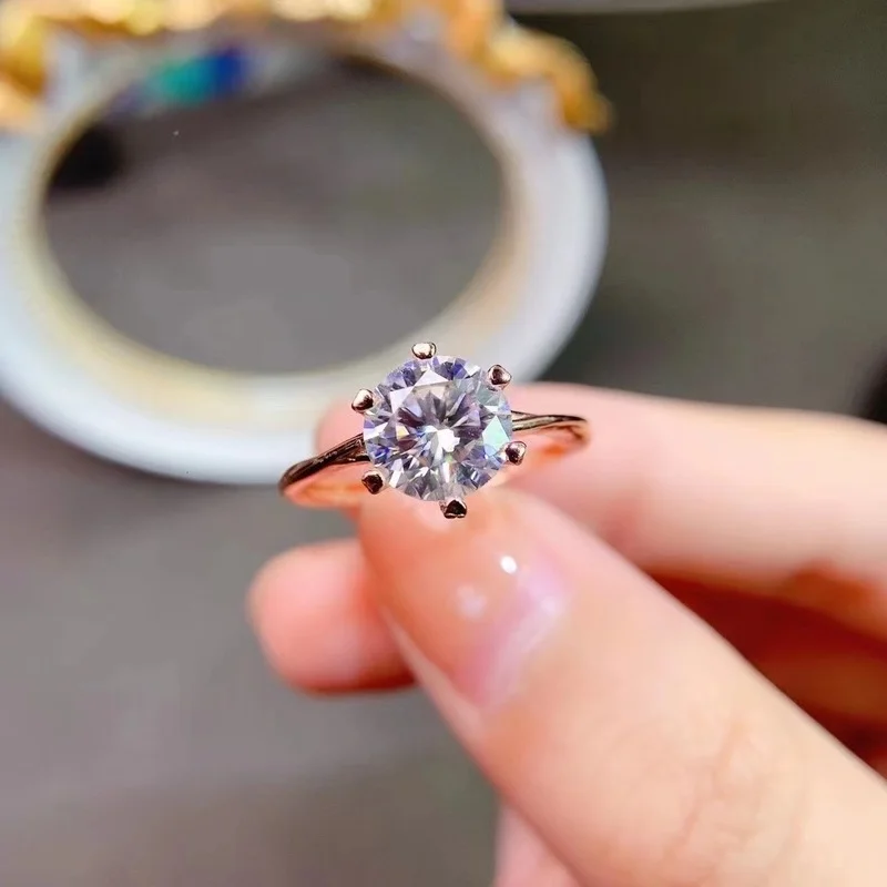 

YULEM 1.5 ct Moissanite Ring, 925 Silver Fashion Design, Intense Fire, Diamond, High Hardness, Classic, Fall New