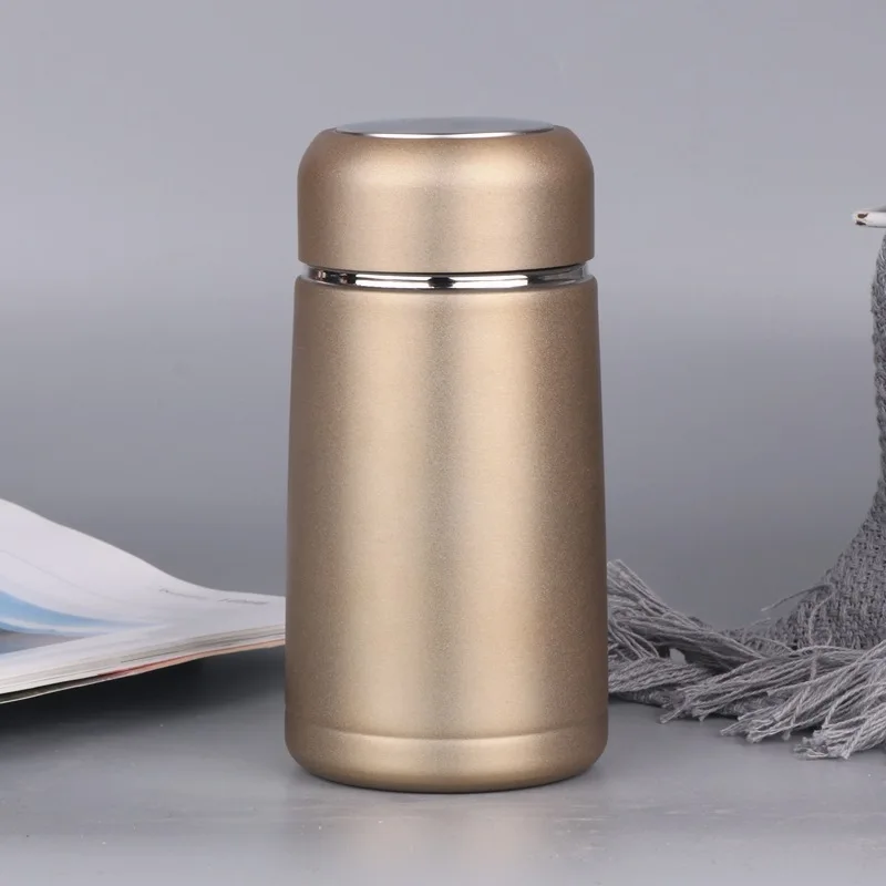 130ml Mini Coffee Cup Stainless Drinkware Thermos Cup Water Bottle Pocket Thermos Thermal Water Bottle Gold