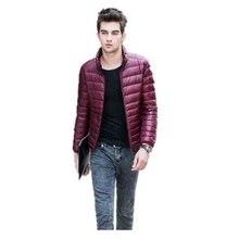 Модный Зимний пуховик, новая теплая одежда, мужская однотонная деловая куртка для отдыха, светильник, короткий пуховик со стоячим воротником, S-3XL