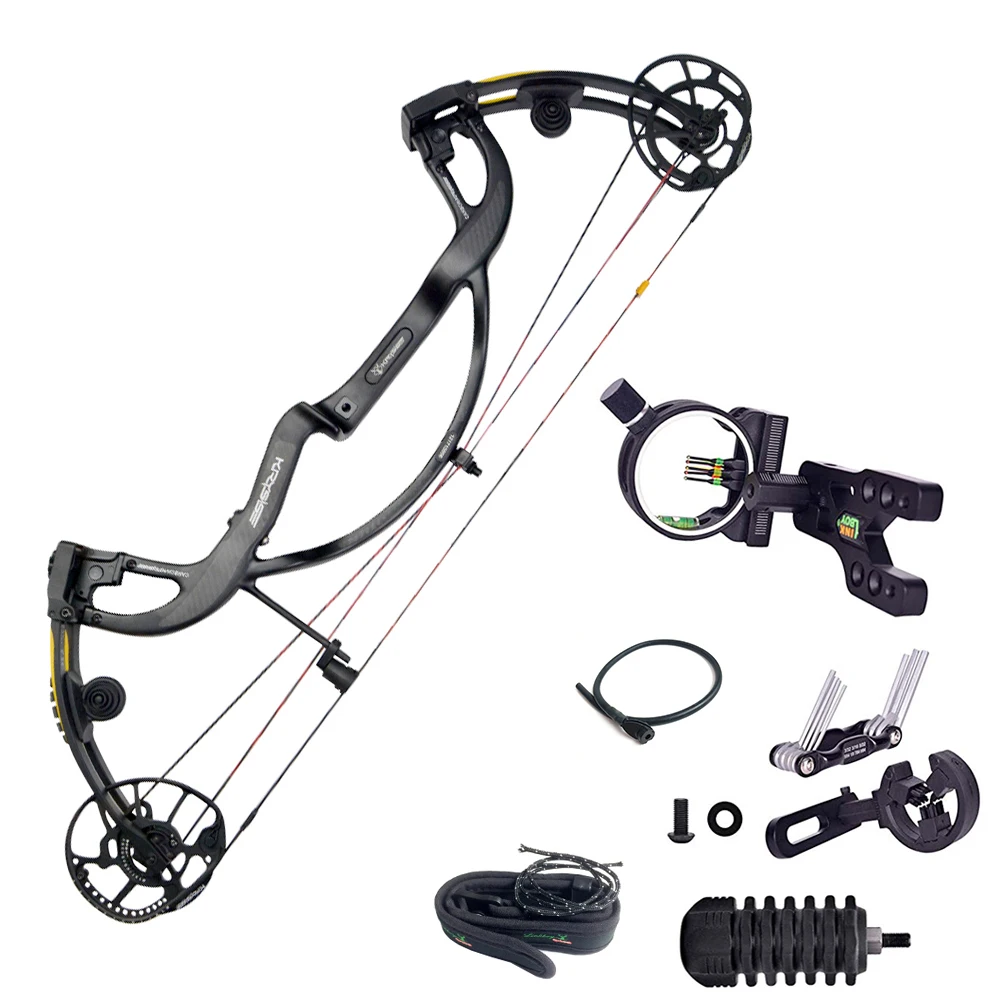 Günstig Linkboy Bogenschießen Reinem Kohlenstoff Pfeil und Faser Verbindung Bogen Predator 2 Generation 50 65lbs Verbindung Bogen Set für Jagd Schießen