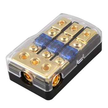 

60A Car Truck o Amplifier Circuit Holder AGU Style Stereo Amplifier Refit Fuse Adapter 1 in 3 Way Out