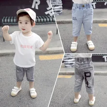 Летние капри для мужчин и женщин; Новинка года; стильные детские шорты; тонкие детские брюки; модные детские джинсовые шорты в Корейском стиле