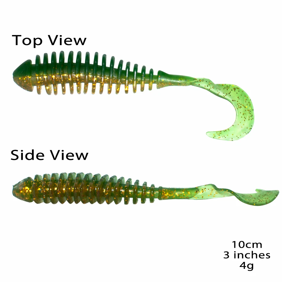 Big Rock Soft Lures Baits Pulse Worm Grubs 3 inches 4g 10cm Jig Head Texas  Fishing Bait Spin Trout Soft Fishing Lures