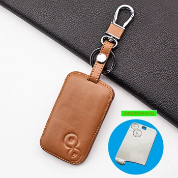 

2019 Praise Leather Car Key Case Key Holder Keychain Protector for Renault Laguna 2 Smart Buttons Shell Cover Remote Fob