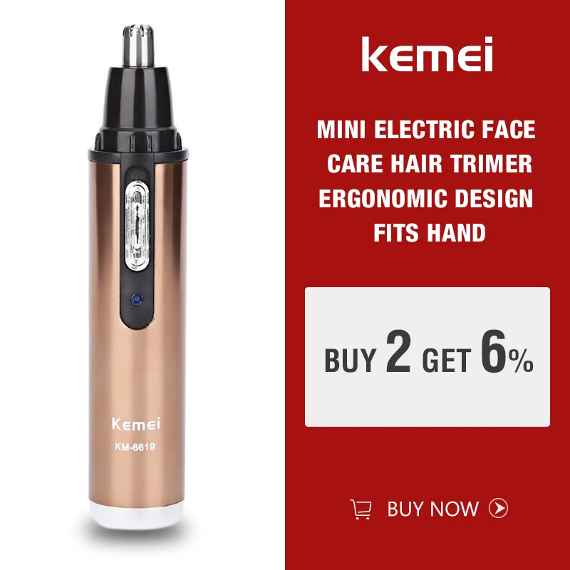 Kemei KM-6619 персональный электрический триммер для носа и ушей для мужчин и женщин уход за лицом удаление бровей перезаряжаемый триммер для