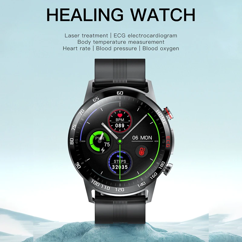Permalink to Smart Watch Laser Treatment Men Women Heart Rate Fitness Tracker Smartwatch Blood Pressure Blood Oxygen For IOS Android Phone