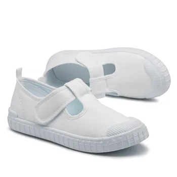 

Kids Shoes for Baby Girls Leisure White Canvas Dancing Shoes Anti-Slippery Rubber Sole for Baby Boys Toddler Sneakers Trainer