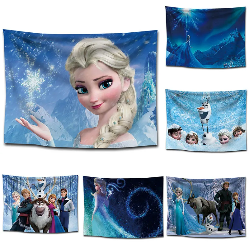 Disney Frozen Princess Anna Elsa 3d Print Tapestry Modern Home Decoative Macrame Wall Hanging Children Bedroom Wall Blanket