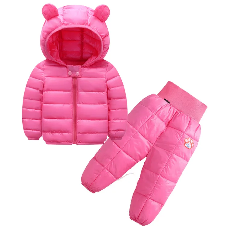 Зимний модный мультяшный медведь для маленьких мальчиков и девочек 1-5 лет, повседневный теплый шерстяной костюм из 3 предметов, комплекты детской одежды