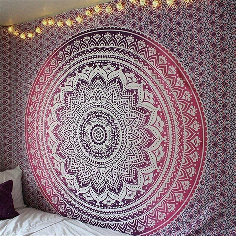 

Bohemia Large Wall Tapestry Mandala Floral Psychedelic Wall Carpet Blanket Beach Yoga Wall Cloth Tapestries Home Decor 148*200cm