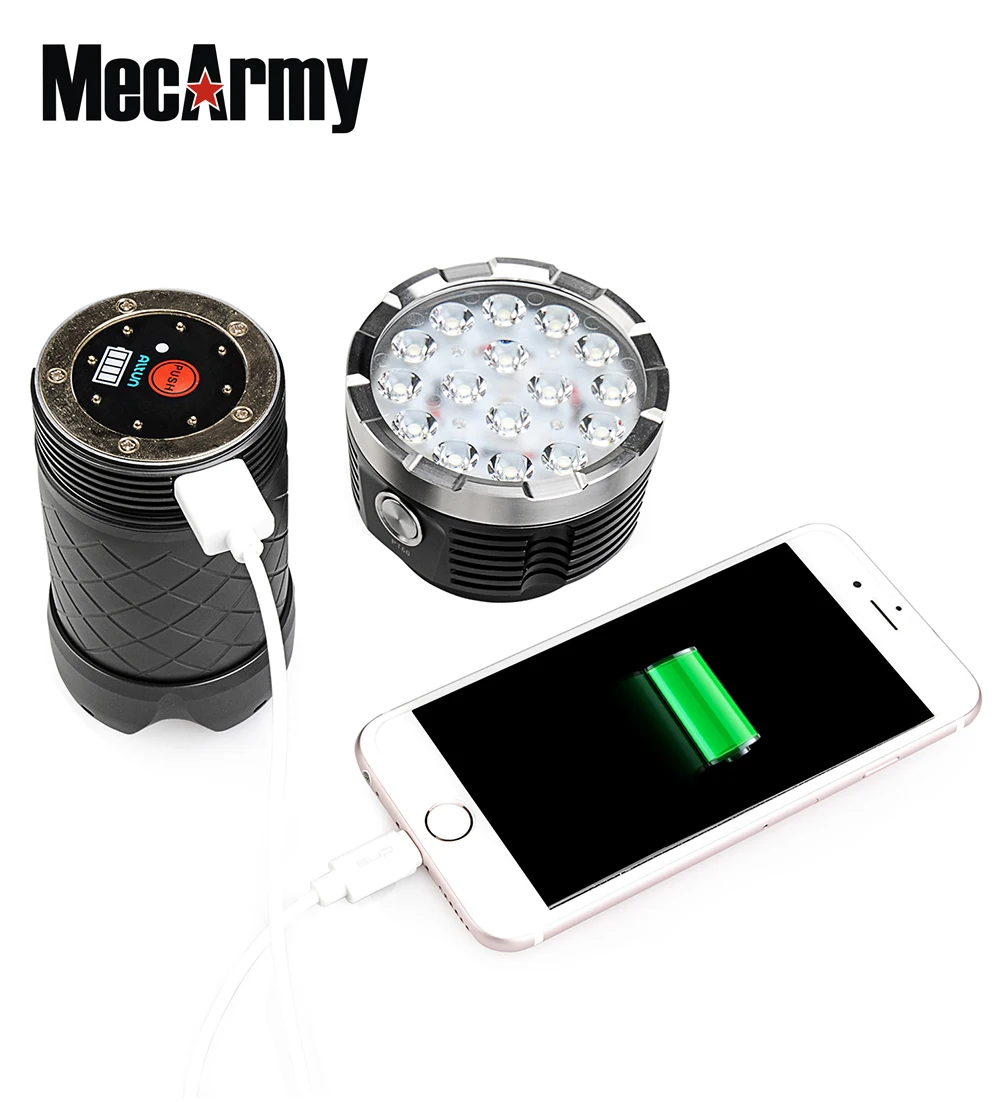 MecArmy PT60 USB Перезаряжаемый Фонарик 16 * CREE XP G2 S4 светодиоды макс. 9600 люмен прожектор