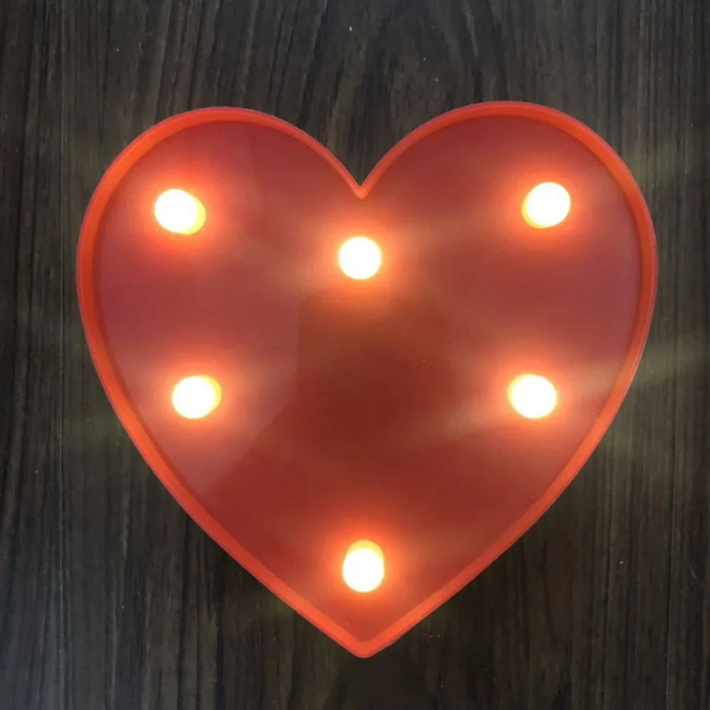 English Letter Big Red Love Light For Modeling Lights Wedding Digital Lights Birthday Wedding Marriage Proposal White Light