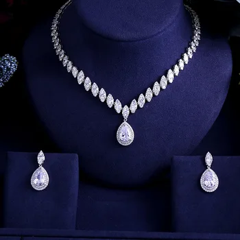 

Hot Clear Cubic Zircon Wedding Jewelry Sets ,Bridal Earrings Necklace Set,Promotion,Nickel Free, Factory price