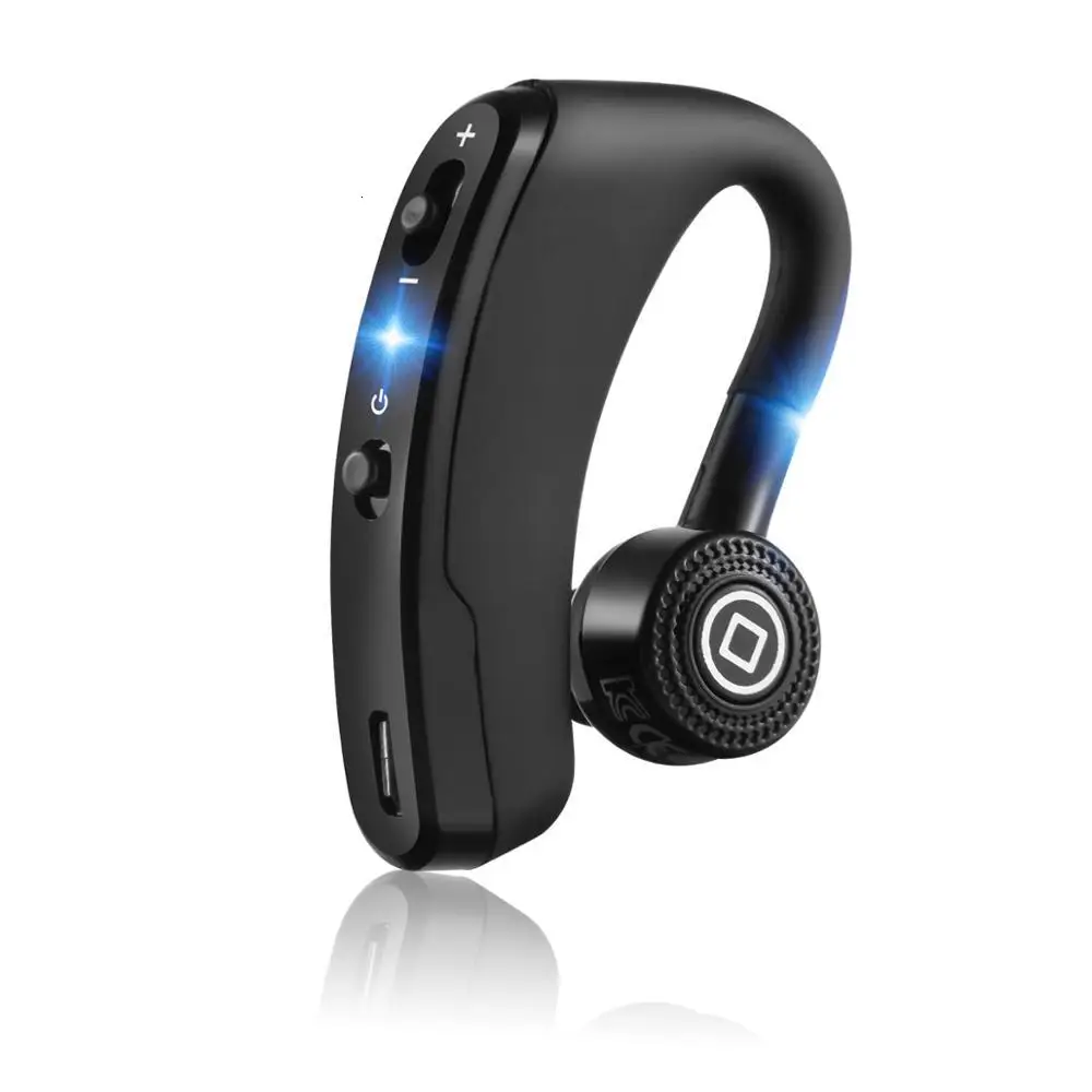 Черный V12 шумоподавление Bluetooth наушники Sstereo Handsfree Беспроводные наушники Smart Car Call бизнес гарнитура Buit-in HD Mic - Цвет: Черный