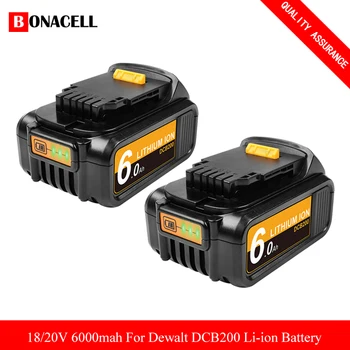 

6000mAh 20V MAX DCB200 DCB180 DCB205 Battery for Dewalt DCB200 DCB204 DCB101 DCF885 DCD980 DCB181 DCB182 Cordless Power Tools