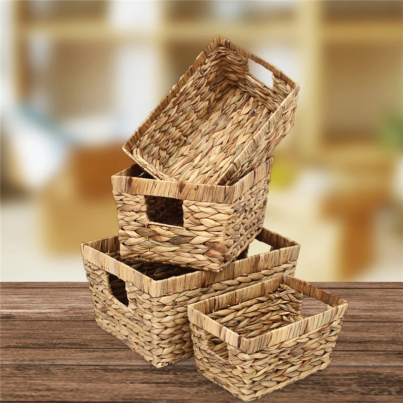 4 Sizes Multi Purpose Organization And Wicker Storage Baskets