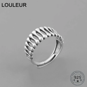 

LouLeur Genuine 925 Silver Skeleton Rings Vintage Minimalist Adjustable Rings for Women Fashional Fine Jewelry Birthday Gifts