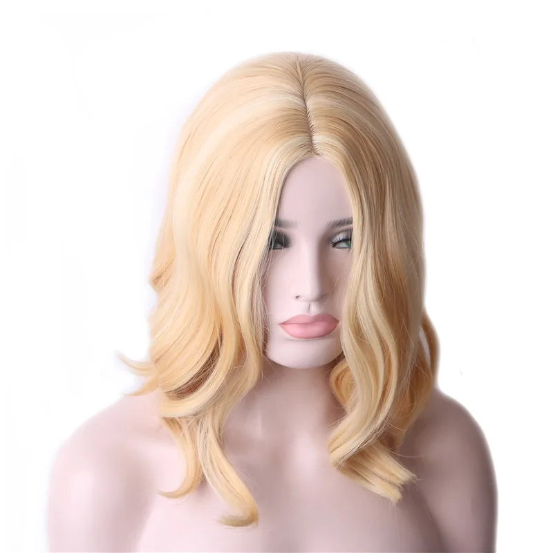 WoodFestival короткие волосы блонд микс синтетический парик для женщин термостойкие волокна волнистые для женщин Косплей парики
