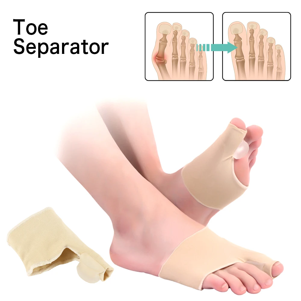 2 шт разделитель пальцев ног вальгусная деформация буйон корректор ортопедический ноги кость большой палец гель буйон регулятор Корректор ног выпрямитель