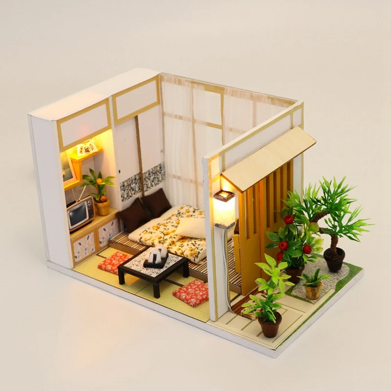 Деревянные игрушки Diy кукольный домик головоломка сборка 3D миниатюры миниатюрный кукольный домик С Пылезащитным покрытием кукольный дом мебель игрушки для детей