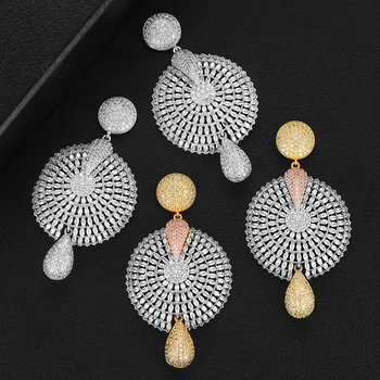 

missvikki Original design Big Round Trendy Drop Earrings for Women Fine Bridal Wedding Fashion Full CZ 2020 Earrings Jewelry