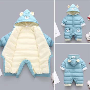 

Newborn 2020 Baby clothes Winter Hooded Rompers Thick Cotton Warm Outfit Jumpsuit Overalls Snowsuit Children Boy Girl Clothing