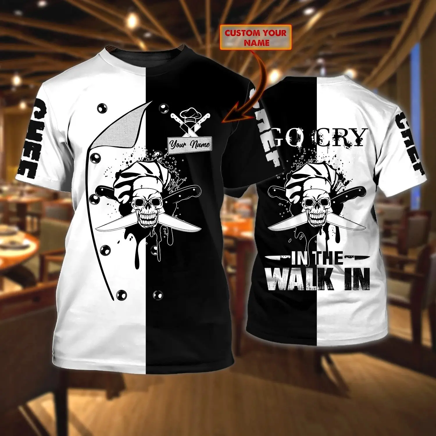 

Hot Sale t shirt Custom Name Master Chef 3D All Over Printed Mens Summer Short sleeve O-Neck Unisex Casual sports T-shirt DX24