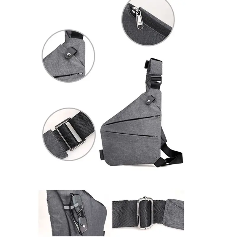 Мужская модная Левая Правая нагрудная сумка для активного отдыха спортивная сумка на ремне многофункциональная сумка через плечо