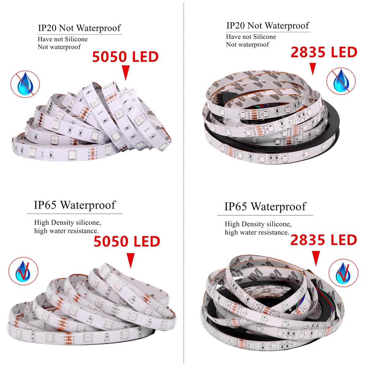 Гибкая светодиодная лента RGB 5050 SMD 2835 5 м 10 м|Светодиодные ленты| |