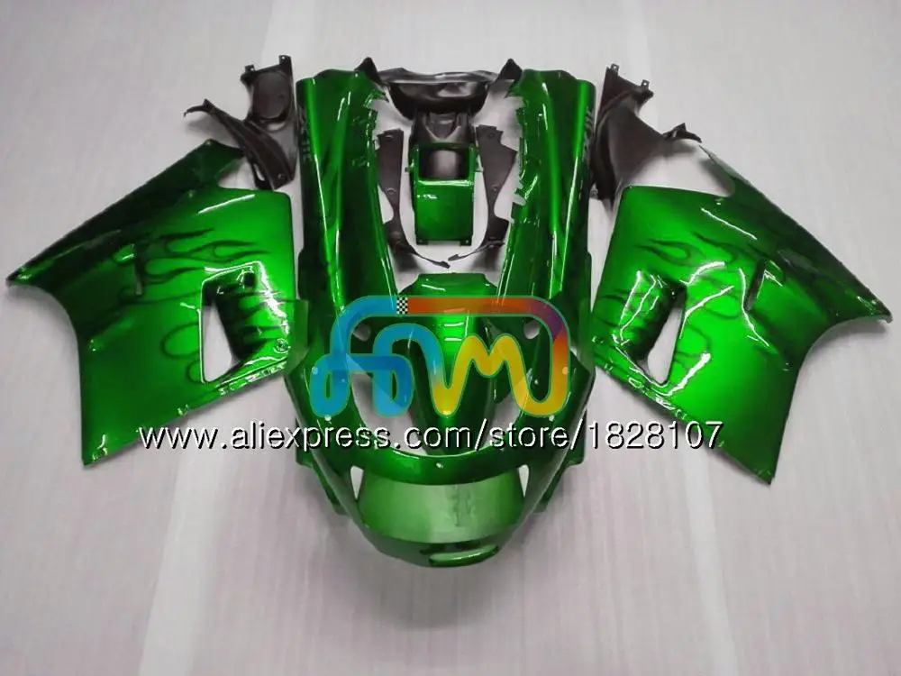 Корпус для KAWASAKI ZX-11R ZZR 1100ZZR1100 ZX11 R зеленого и белого цветов ZZR-1100 7BS. 7 ZX-11 ZX 11R ZX11R 90 91 92 1990 1991 1992 обтекатель - Цвет: No. 12