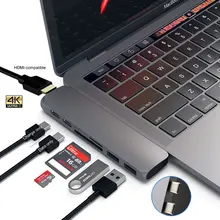 Док-станция Mosible для USB Type-C Thunderbolt 3 с HDMI-совместимым Rj45 1000 м адаптером TF SD ридер PD 3,0 Для MacBook Pro/Air Type-c 2021