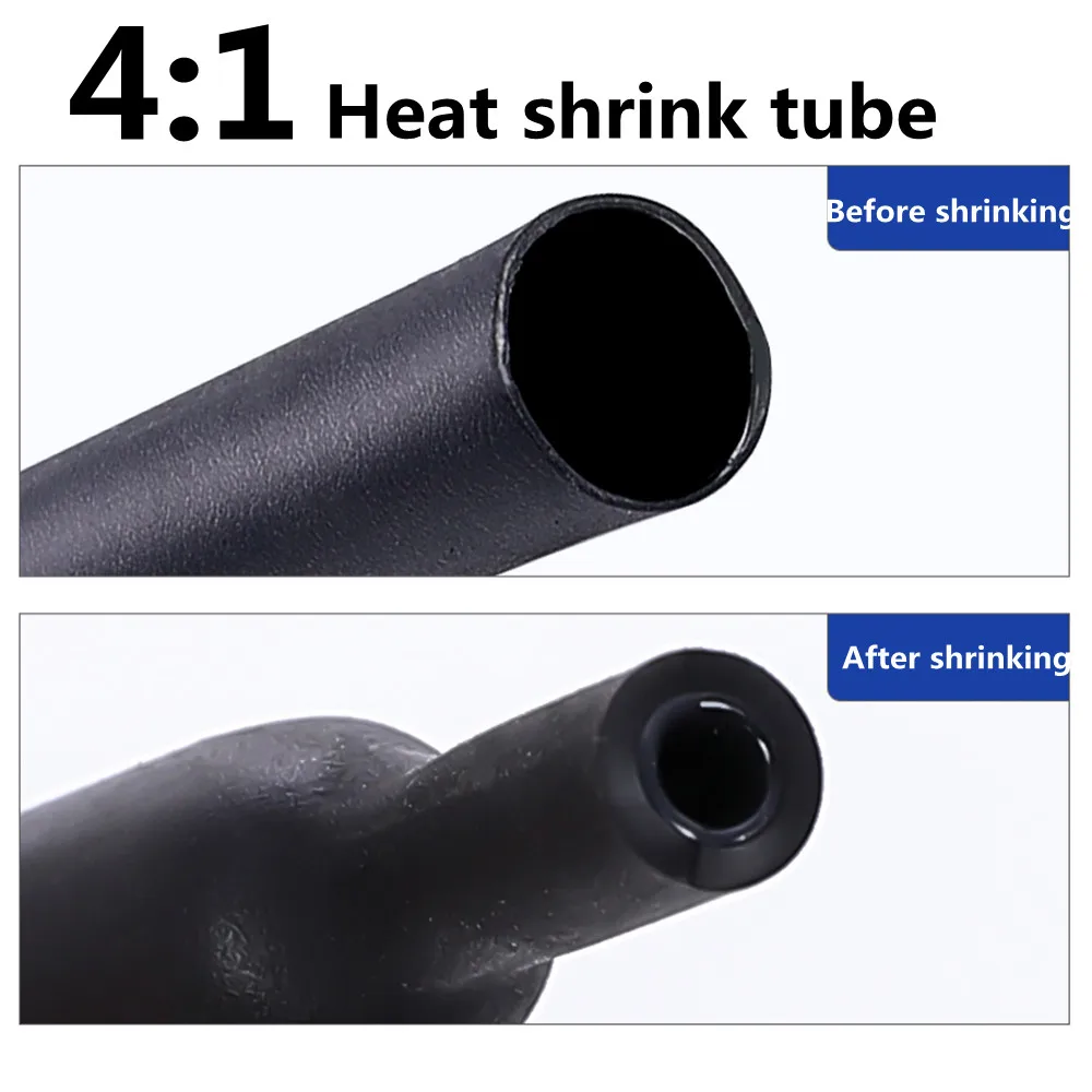 MECCANIXITY Heat Shrink Tubing 1/2 Inch Diameter, 40 Ft Length, 4:1 Ratio Adhesive Lined, Waterproof Black Dual Wall Tube
