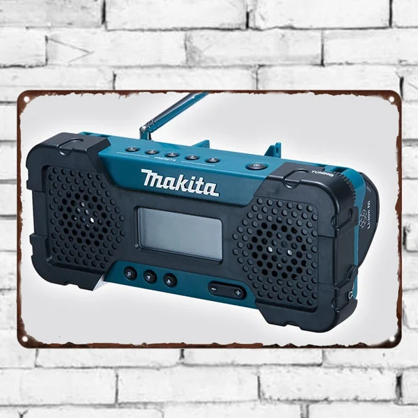 Металлический жестяной знак Makita Mr051 10 8 В беспроводное рабочее радио