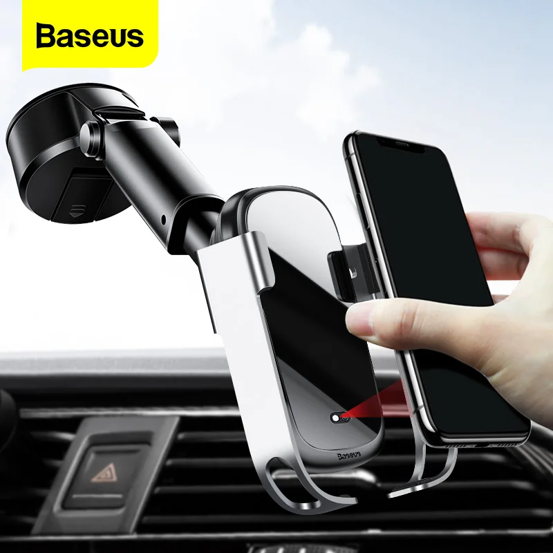 Baseus Car Wireless Charger 10W Induction Fast Wireless Charging For iPhone 12 Pro 11 Samsung S20 Xiaomi Car Phone Mount Holder