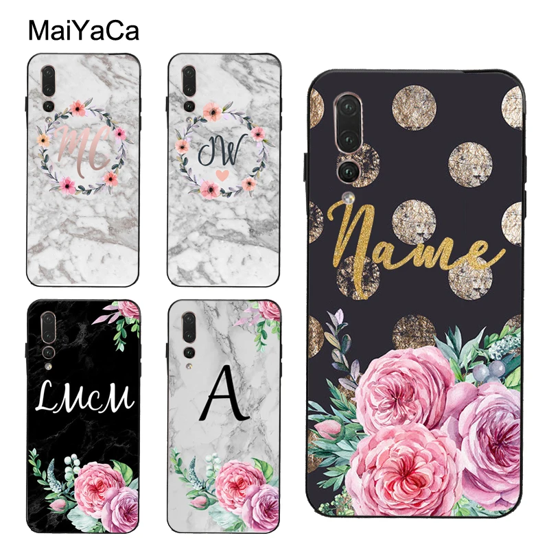 

MaiYaCa PERSONALISED NAME FLORAL MARBLE Case for Huawei Y9 Y7 2019 P20 P30 Pro Mate 10 20 Lite Honor 8X 9 10 Lite Nova 3E 3I