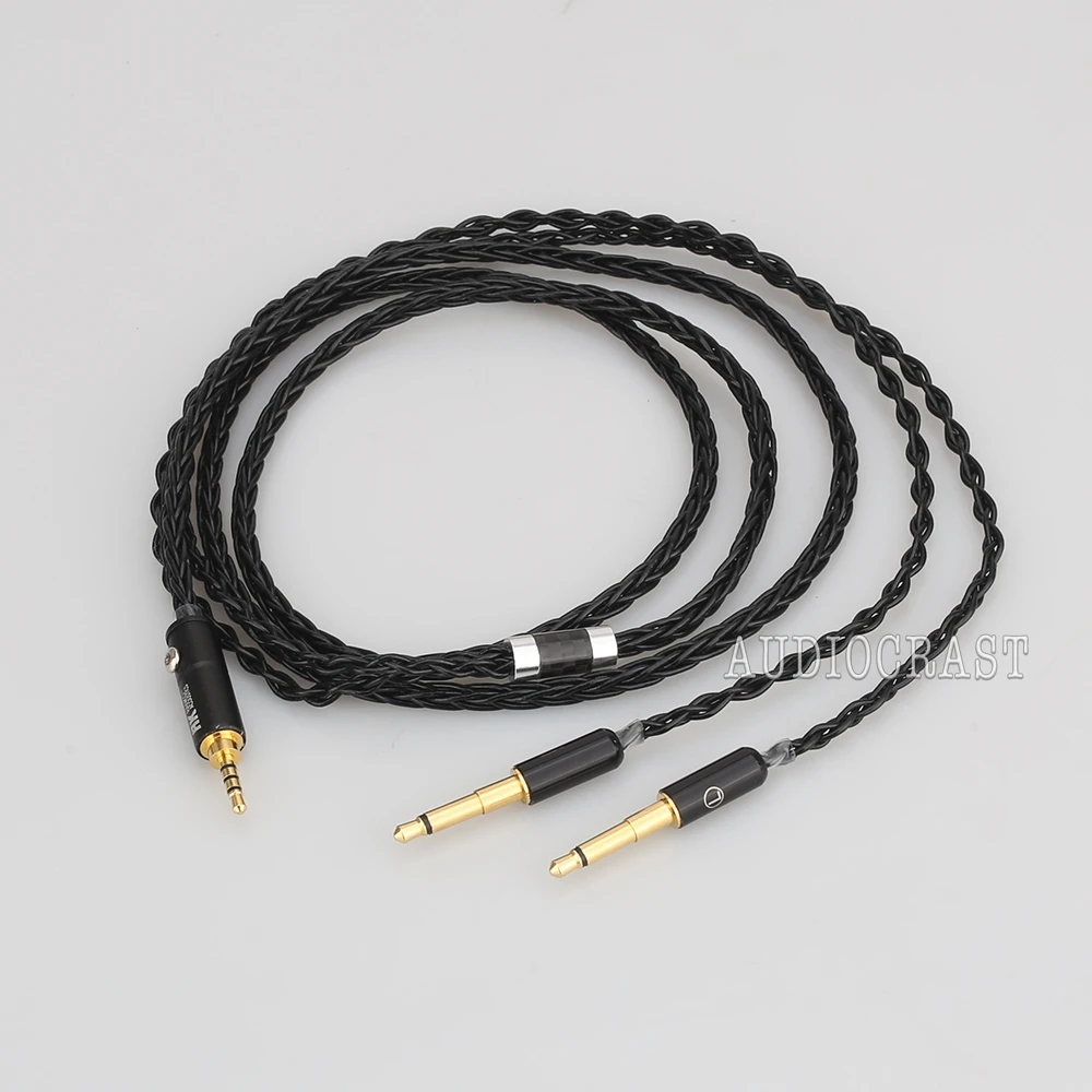 Audiocrast 8 Core 2.5/3.5Mm/4.4Mm Cavo Di Aggiornamento Bilanciato Per Meze 99 Classici T1P T5P T1 D8000 Mdr-Z7 D600 D7100 Cuffia