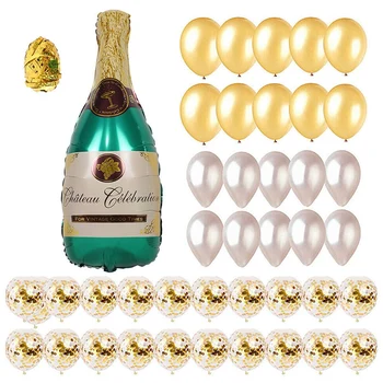 

42Pcs/Set Champagne Bottle Balloon Kit, for Wedding Birthday Bachelorette Bridal Shower Party Decorations