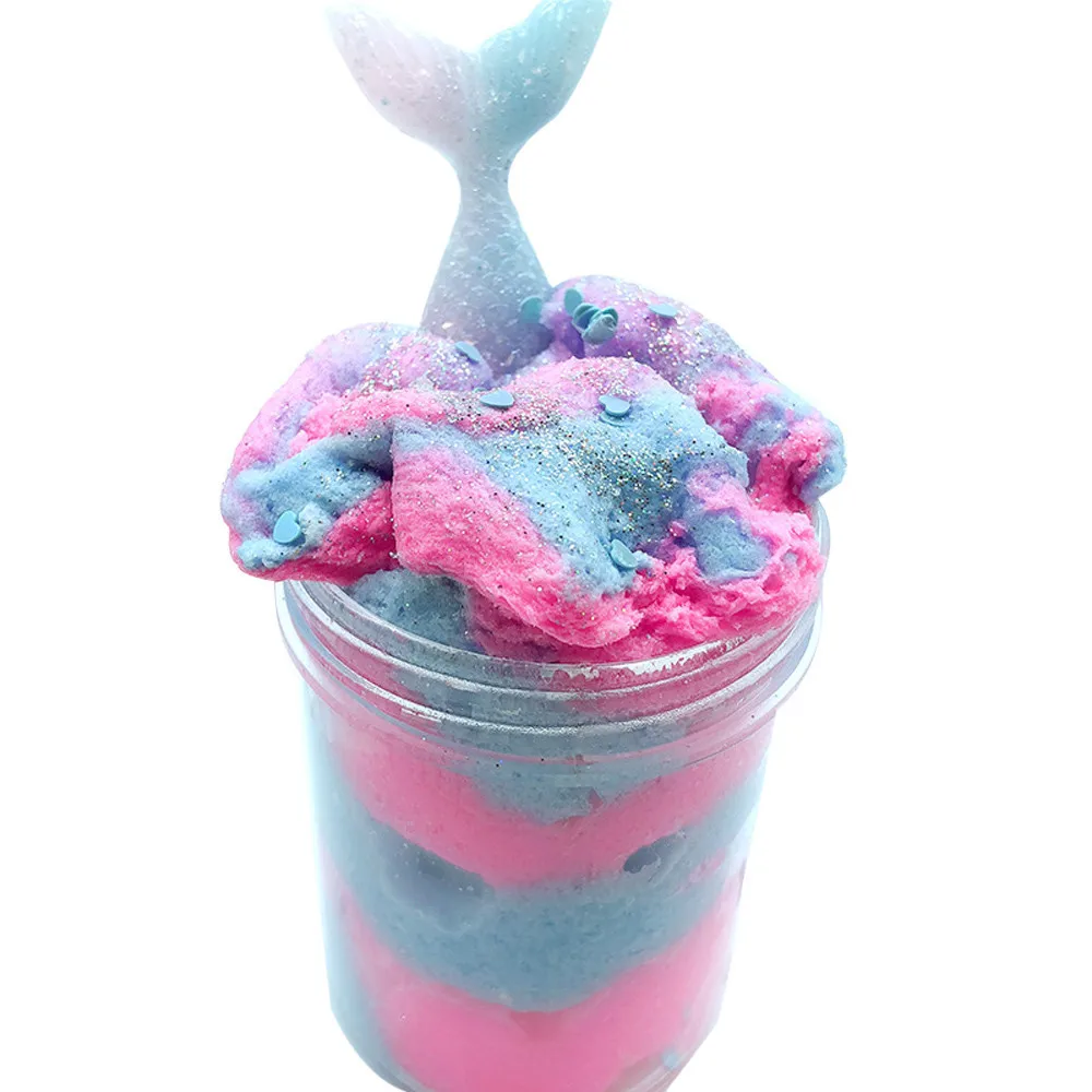 Beautiful color fish tail Cloud Slime Kids Mud Play Plasticine Gum Polymer Clay Antistress slime children